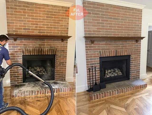 Sudbury Chimney Sweep carefully sanitizing a fireplace in Sudbury, MA